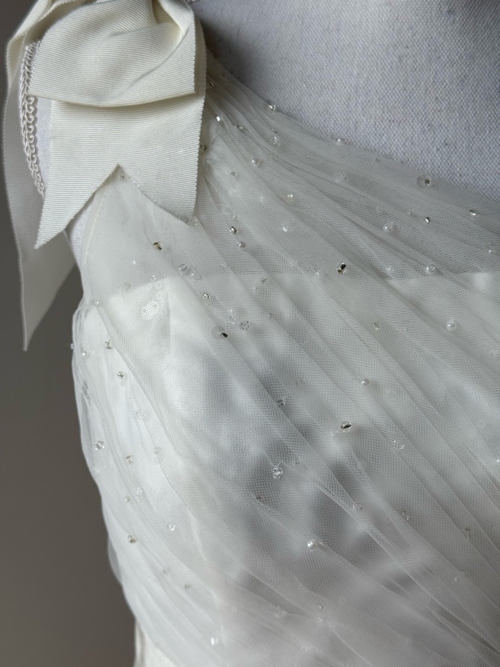 White by Vera Wang Layered Tulle One Shoulder A-Line Wedding Dress - Picture 11 of 17